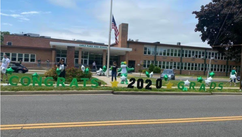 Carle Place High School decorated to send off our seniors