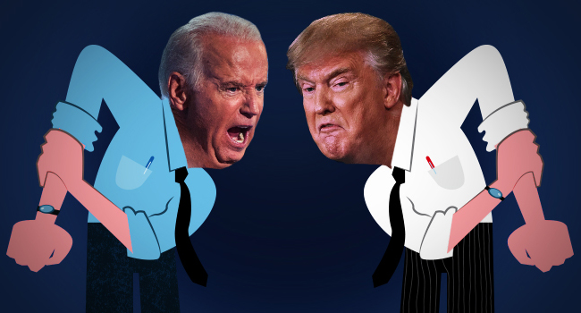 Picture showing the two 2020 presidential debate